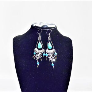 Chrysocolla Semiprecious Stone Earrings